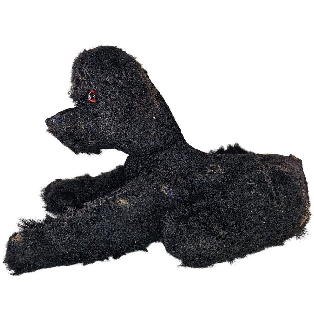 Vintage Articulated Snobby Black Poodle 14" Tall AS IS READ Steiff Hermann